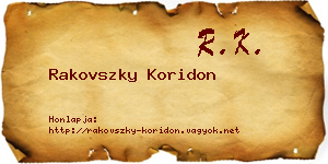 Rakovszky Koridon névjegykártya